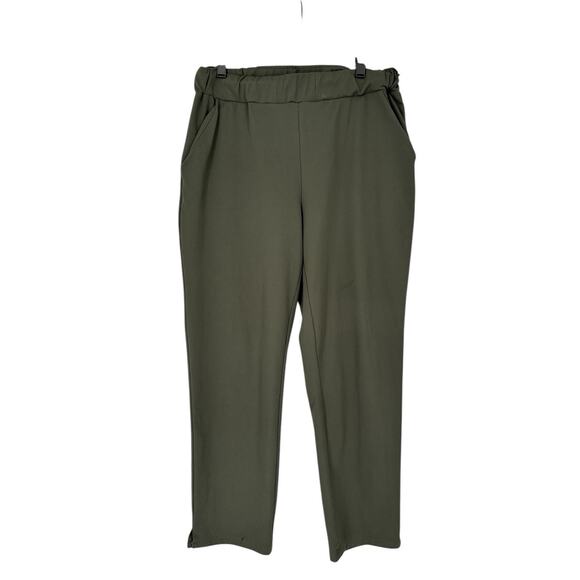joie pull on cropped ankle pants trousers casual Athleisure Large Stretch Olive - Picture 1 of 6